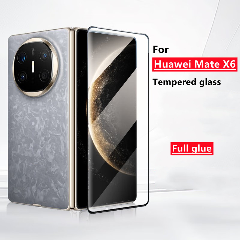กระจกนิรภัยกาวเต็มสําหรับ Huawei Mate X6 3D ปกป้องหน้าจอสําหรับ Huawei matex6 กระจกนิรภัย