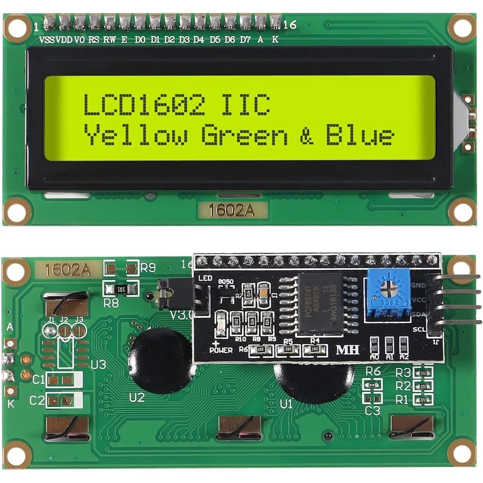 Lcd1602 1602 โมดูล LCD สีฟ้า/สีเขียวหน้าจอ 16x2 ตัวอักษรจอแสดงผล LCD พร้อม IIC I2C Serial Interface อะแดปเตอร์โมดูลสําหรับ Arduino