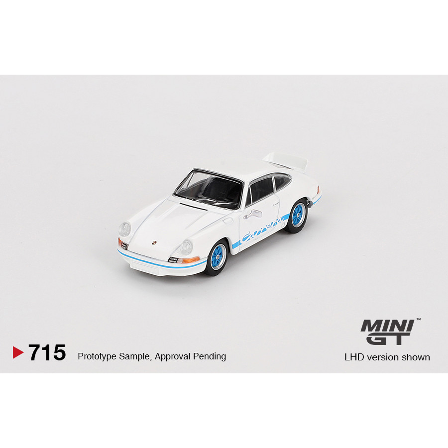MINI GT No.715 Porsche 911 Carrera RS 2.7 Grand Prix White with Blue Livery MGT00715