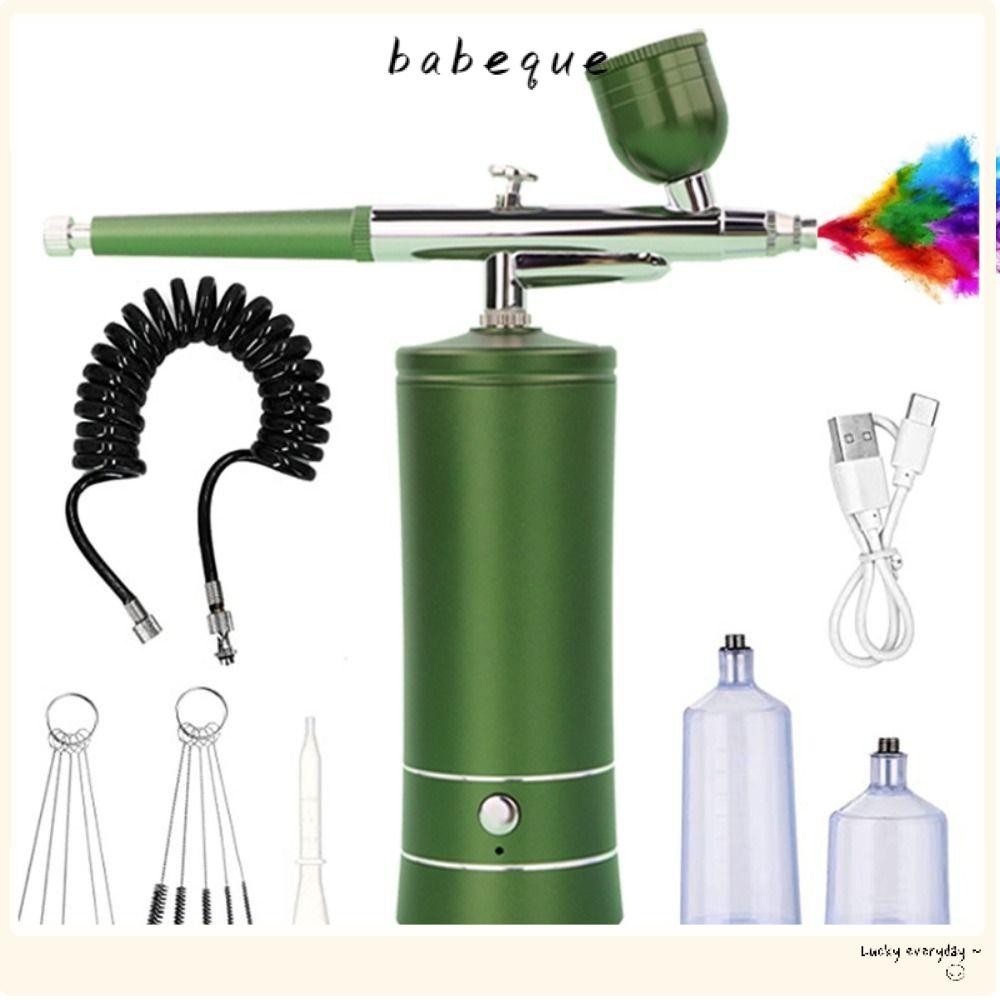 Babeque Air Brush, 2 รุ่น USB ชาร์จ Airbrush Nail Art Compressor, มือถือ 360KPA Nails Art เครื่องมือ