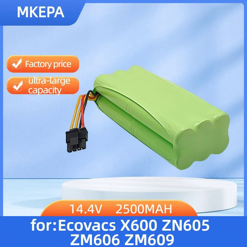 14.4V 2500MAH Ni-Mh Battery for Ecovacs Deebot Deepoo X600 ZN605 ZN606 ZN609 Midea Redmond staubsaug