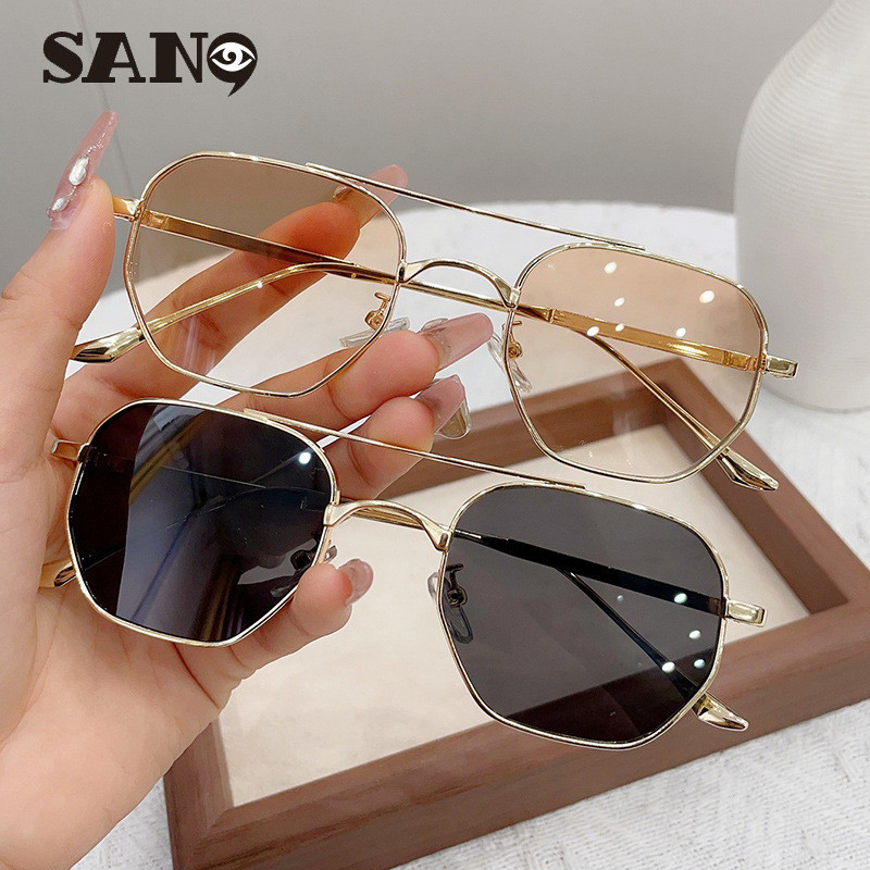 สินค้าพร้อมCOD (San9)New Double Beam Gradual Change Piece แว่นกันแดดสําหรับขับรถป้องกันรังสียูวี #9511