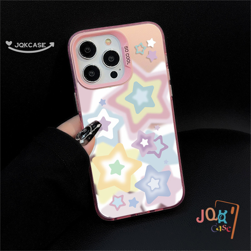ดาว น่ารัก เคสไอโฟน7Plus สำหรับ IPhone 14 12 16 13 11 15 Pro Max X XS XR 7Plus 8Plus Max 7 8 Plus SE เปลือกอ่อน เคส