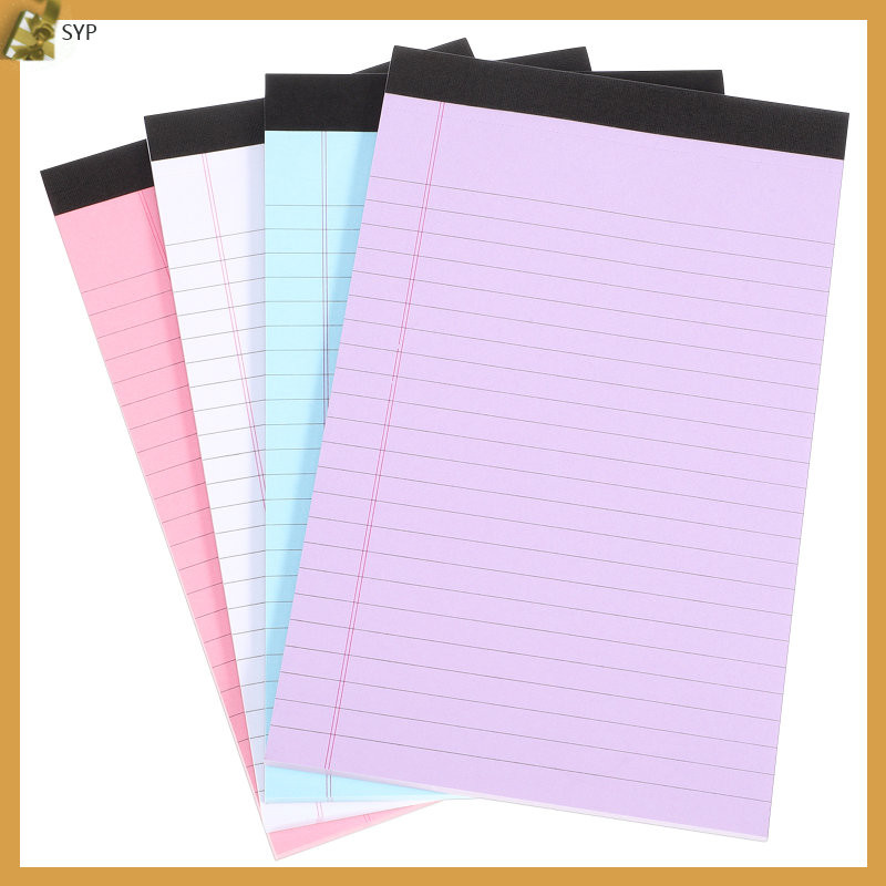 4 ชิ้นสีหมายเหตุ Pad แผ่นขนาดเล็กเรียงรายกระดาษ Legal Notepad Notepads การเขียนเส้น shaoyip