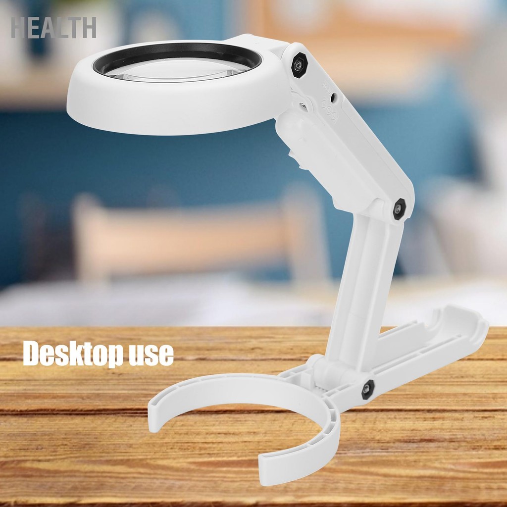 Health 5x 11x Magnifying Glass USB 8 LED Lights Illuminated Portable for Elderly