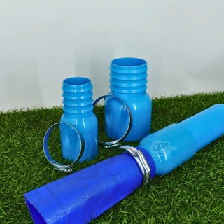 (1ตัว) ข้อต่อสายส่งน้ำ PVC 2นิ้ว 3นิ้ว (แถมฟรีสายรัด1เส้น) สายส่งน้ำ+ท่อPVC สายส่งน้ำ สางยาง สายดูดน้ำ (สีฟ้า)