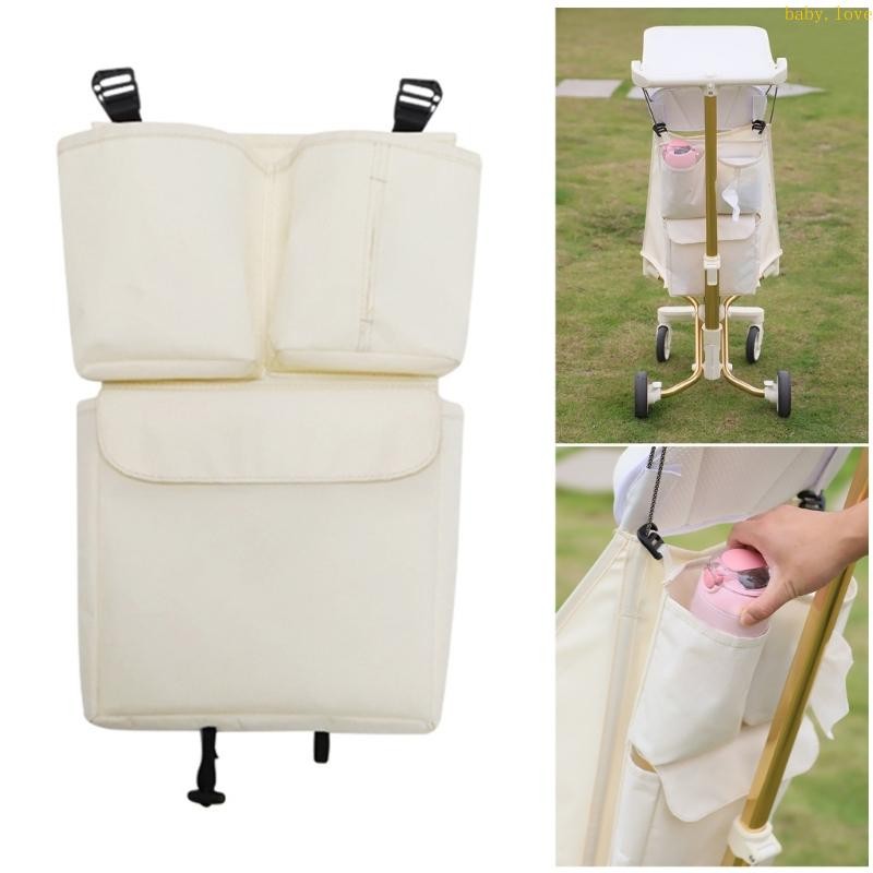 Dasbsug รถเข็นเด็กกระเป๋า Organizer Universal Pram ช่องเก็บกระเป๋าสําหรับของเล่นผ้าอ้อมรถเข็นเด็กแขวนกระเป๋า