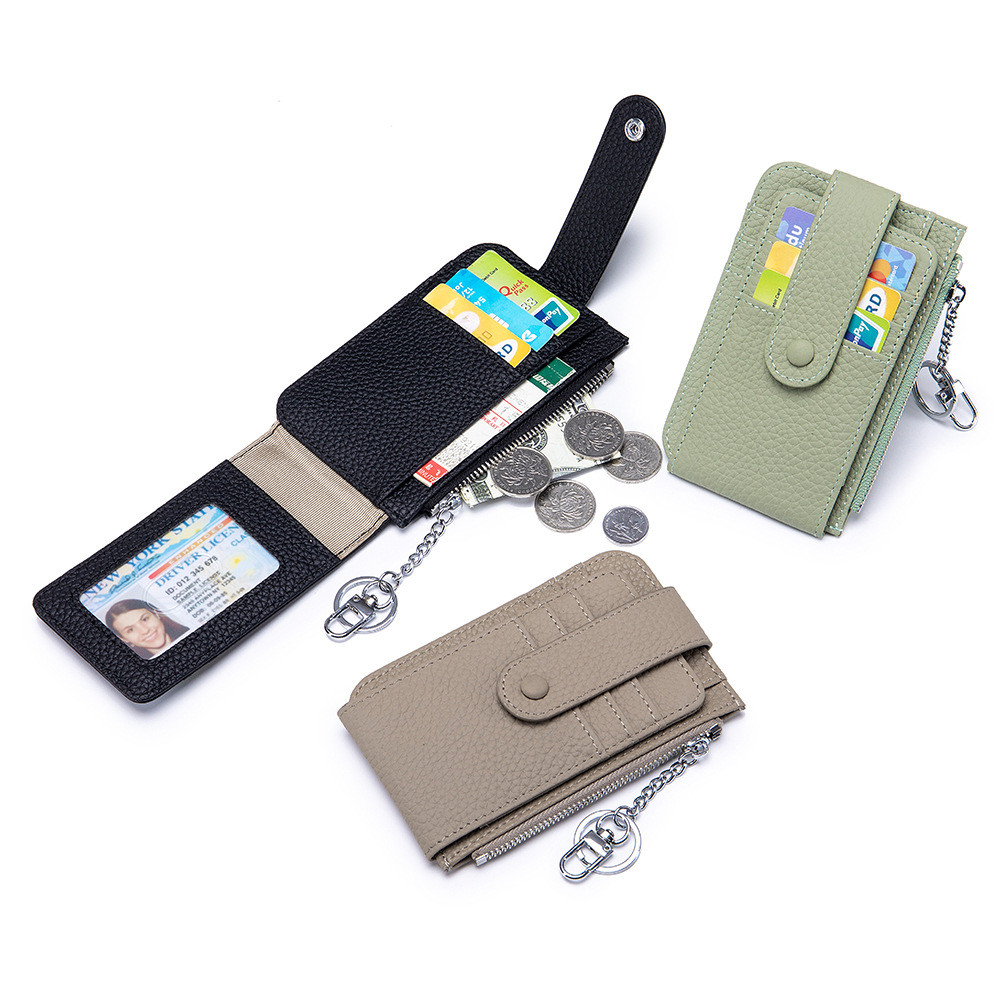 ใหม่ผู้หญิงสั้นกระเป๋าสตางค์ขนาดเล็กหนังซิป Multi-Card-Slot ผู้ถือบัตร