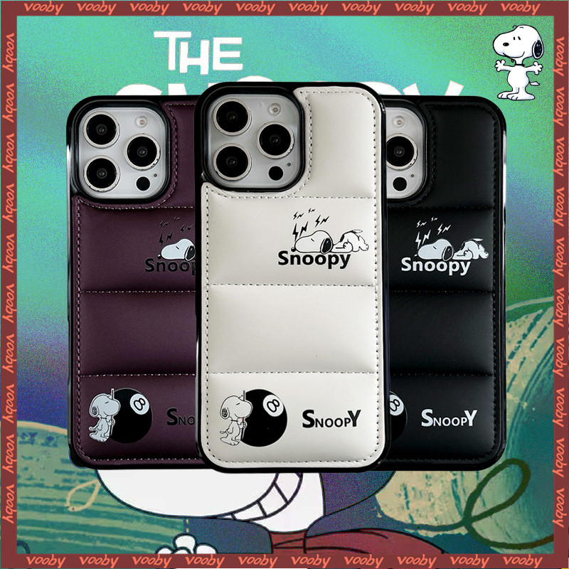 Snoopy Black Ball 8 Label Hard Shell Down Jacketเคสโทรศัพท์เหมาะสําหรับIPhone17 AIR 17P 16 16P 16PM Plus 15 15P 15PM 14 14P 13 13Pro 13PM 12PM 11 11P 11PM X XR 8 7Plus SE
