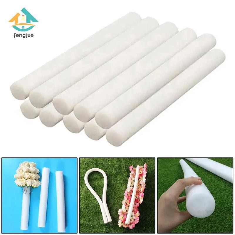 Fengjue 1 ชิ้น DIY แถบโฟมงานแต่งงานการจัดดอกไม้ฐานทรงกระบอกสีขาว Stick ผ้าม่านดอกไม้ฟองน้ํากิจกรรม Party Props TH