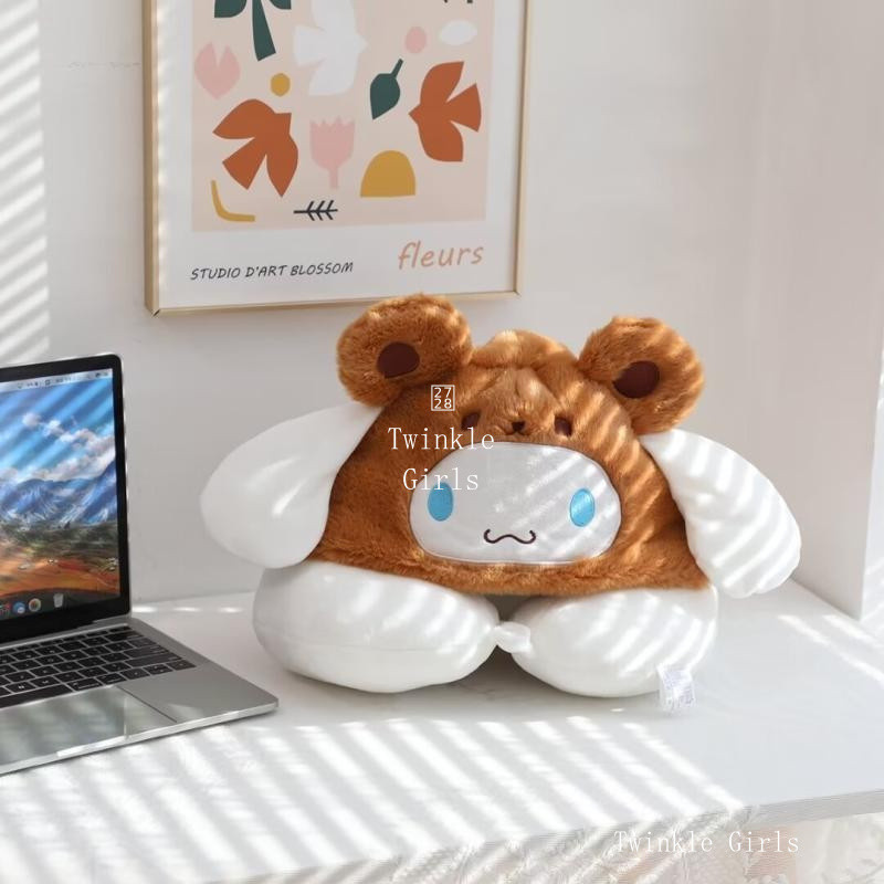 Kuromi Cinnamoroll น่ารักมีฮู้ดหมอนรูปตัวยูหมอนนอนกลางวันหมอนรองคอสำหรับเดินทางหมอนนอนหัวเครื่องบิน Hello Kitty Melody pochacco หมอนรองคอสำหรับนักเรียนแลกเปลี่ยนของขวัญ