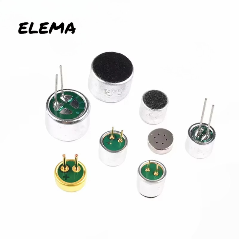 ไมโครโฟน 9x7 มม. 6x5 มม. 6x2.2 มม. 4.5x2.2 มม. 4x1.5 มม. 4015 คอนเดนเซอร์ elecret ไมโครโฟน 52DB รถกระบะพร้อมพินพร้อมลวดไมโครโฟน