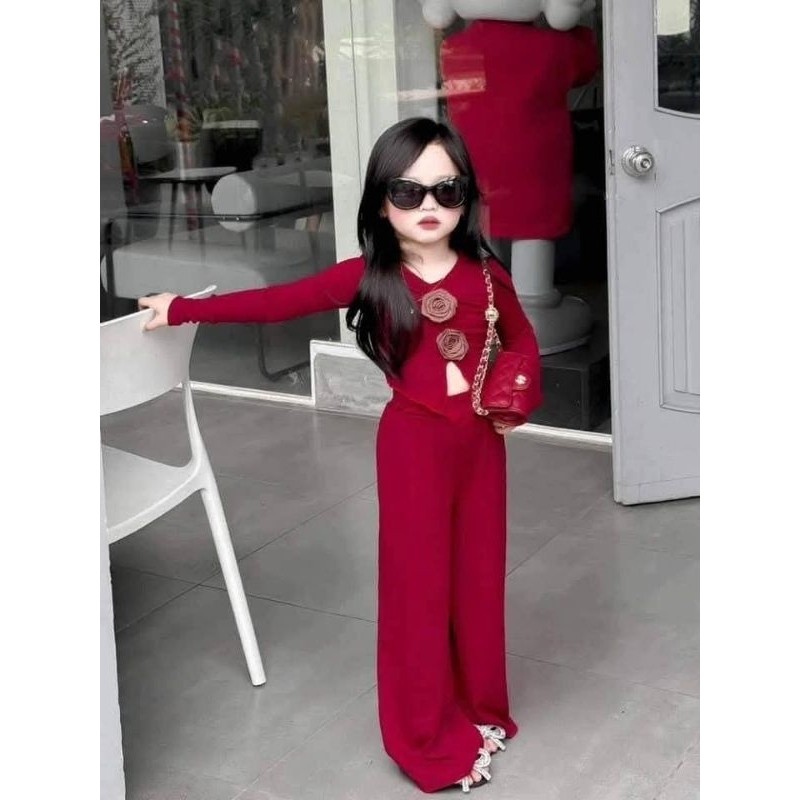 KAHNOM0408 สินค้าพร้อมส่ง เซ็ตสองชิ้น งานลูกสาวสใตล์เกาหลีเกาใจ ปีใหม่นี้ ลูกสาวต้องมีน๊า รหัส RED05