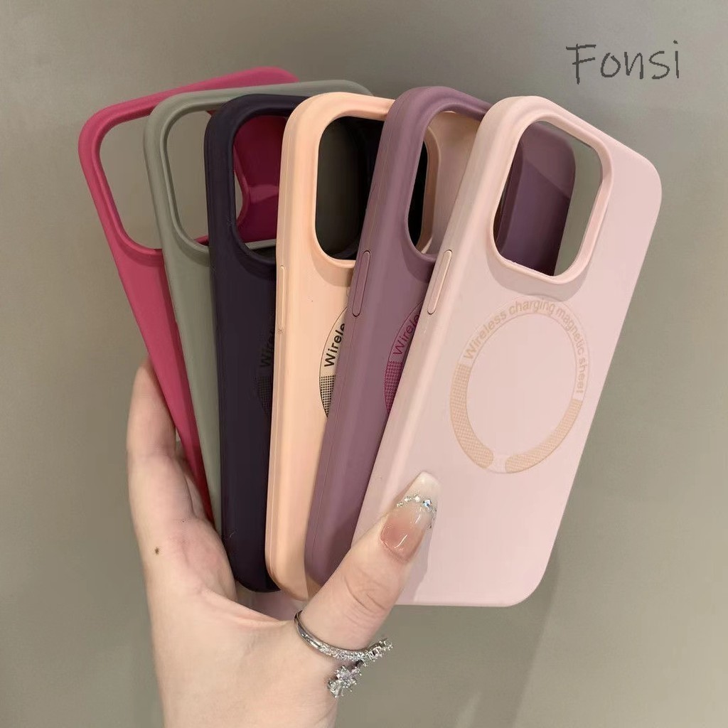 หรูหราแม่เหล็กดึงดูดซิลิโคนปกหลังสําหรับ ไอโฟน 16 15 14 บวก 13 12 11 มือโปร สูงสุด