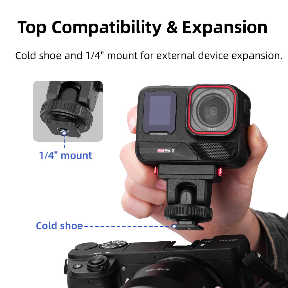 Magnetic Quick Release Mount สําหรับ Insta360 Ace Pro 2,Magnetic Mount ฐาน Insta360 อุปกรณ์เสริมอลูมิเนียมขาตั้งกล้องอะแดปเตอร์ Mount Cold Boot ขยายอะแดปเตอร์