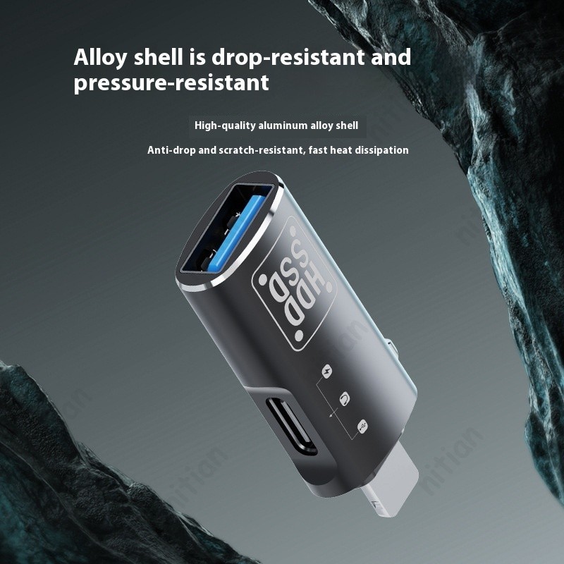 อะแดปเตอร์ OTG 2-in-1 Type C เป็น IOS อะแดปเตอร์แปลง OTG สําหรับตัวแปลงการชาร์จและถ่ายโอนข้อมูล