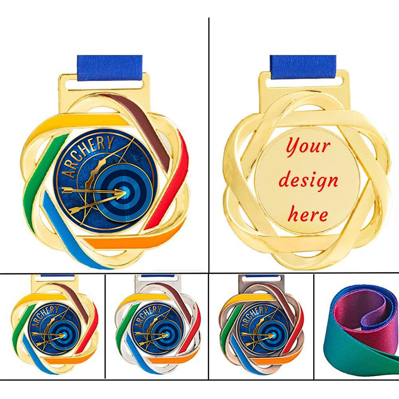 10 ถึง 50 แพ็ค 7 ซม.สีทองยิงธนูเหรียญรางวัลรางวัลรางวัลรางวัลรางวัลของขวัญรางวัล Tournament HZL-SJ00