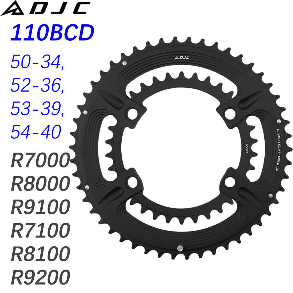 DJC Road Bike Chainring 110bcd 4 Bolts รูปไข่รอบ 2x Chainring คู่ 52 T 36 T 54 T 40 T สําหรับ Shiman