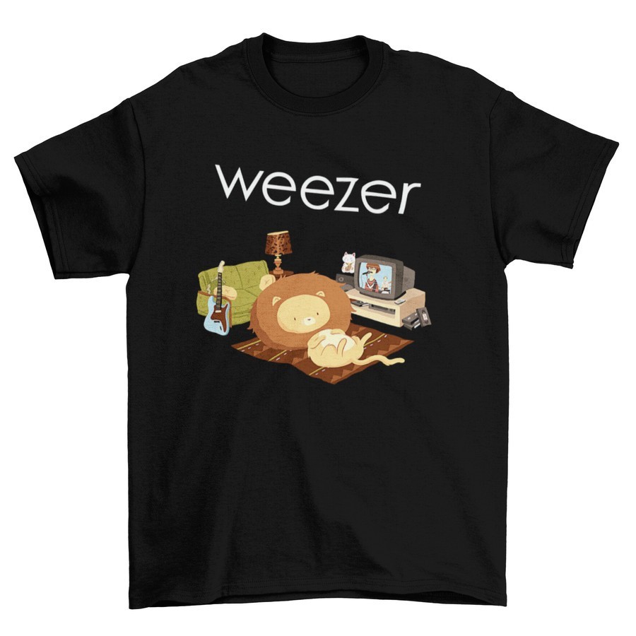 (EXO) Tomoshinc Weezer Mens Band T-Shirt - Lion At Living Room