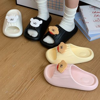 จัดส่งทันใจ! รองเท้าแตะลายเส้นสุนัข สำหรับคู่รัก พื้นEVAกันล…