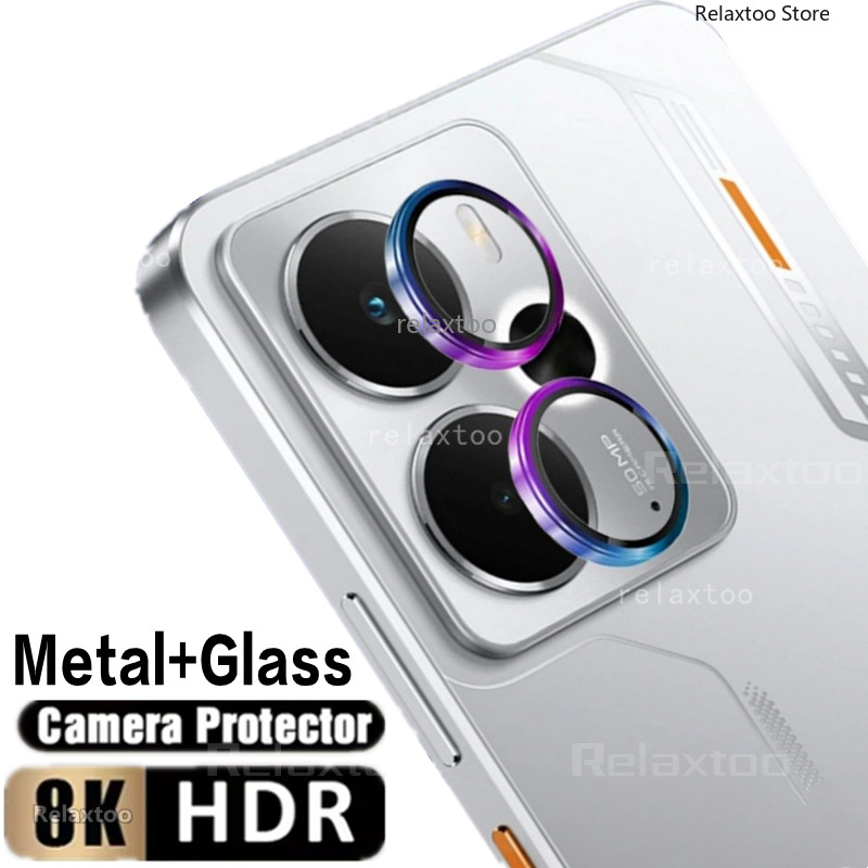 Realme14 5G Full โค้งกล้องเลนส์ป้องกันกระจกนิรภัยสําหรับRealme 14 T 14T Realme14T 5G Clearแหวนโลหะกร