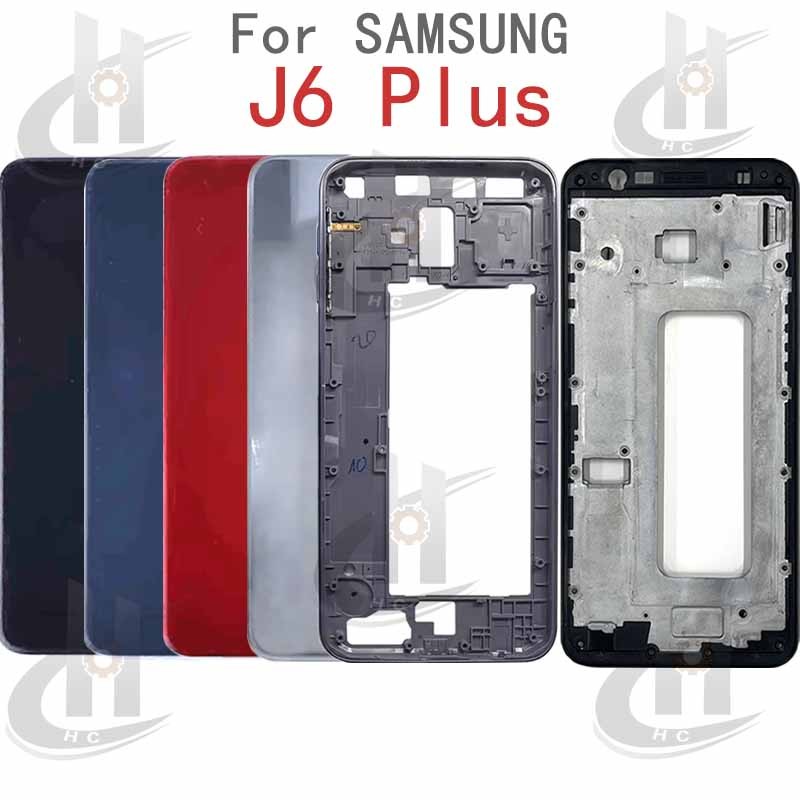 สําหรับ Samsung Galaxy J6 Plus 2018 J6+ J610 ฝาหลัง กรอบกลาง ปุ่ม กรอบหน้า LCD เลนส์กล้อง