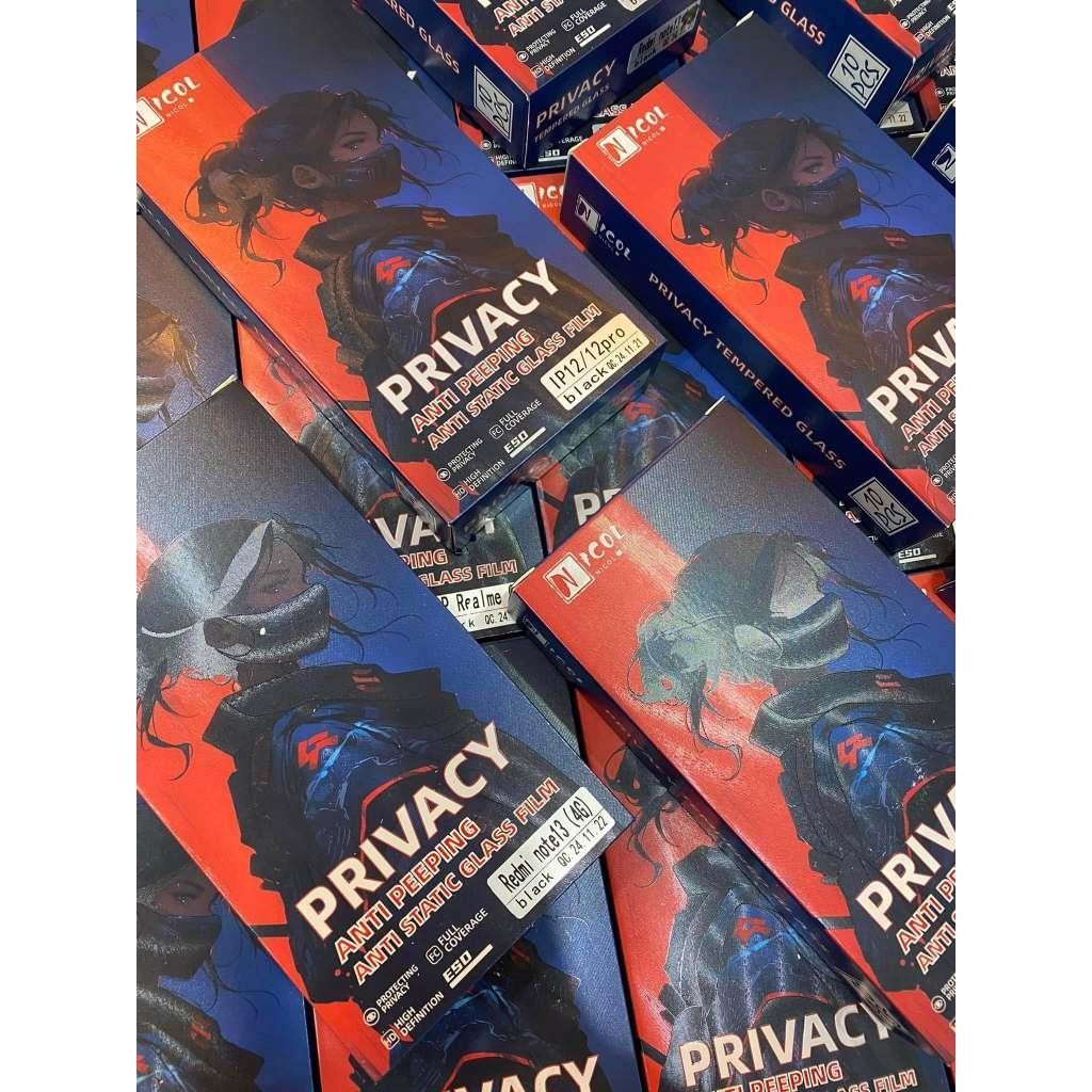 TEMPERED GLASS THICK BLACK SPY GLASS NICOL READY Oppo A5s A9 2020 A57 ใหม่ A15 A16 A16k A17 A18 A60 