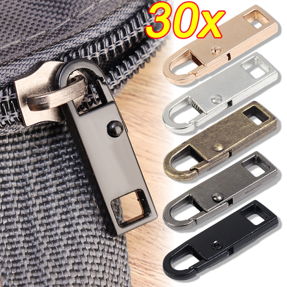 5/10/20/30ชิ้นโลหะซิปหัว/เปลี่ยนซิป แถบเลื่อน หัว/ ทําเอง เย็บกระเป๋าเป้สะพายหลังกระเป๋าแท็บซิป