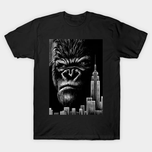 เสื้อยืด Vintage King Kong - Inktober 2019 T-Shirt แท้ Cotton 100% หลวม หนาๆ ใส่สบายๆ วินเทจ แฟชั่น