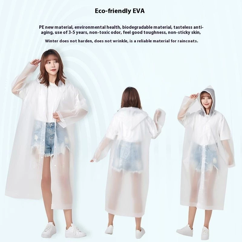 Ruo Bei Xuan เสื้อกันฝนกันน้ําที่ทนทานพร้อมฮู้ดและแขนเสื้อแบบปรับได้ thumbnail 8