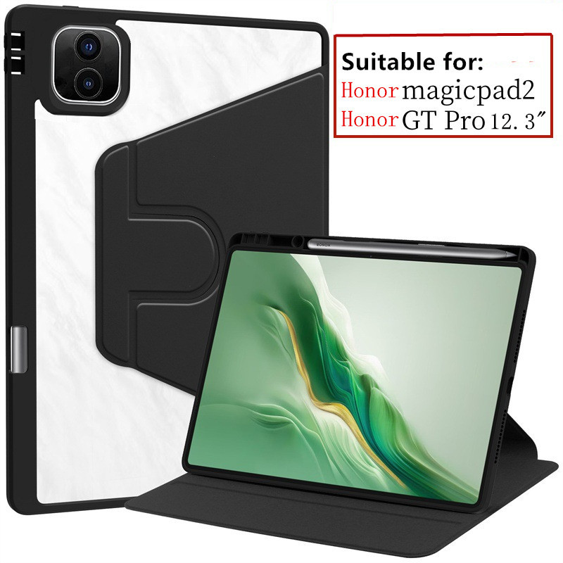 สําหรับ Honor Pad GT Pro 12.3 "360 หมุนสําหรับ Honor MagicPad 2 12.3 นิ้ว 2024 ROD2-W09 กรณีผู้ถือดินสอ Funda