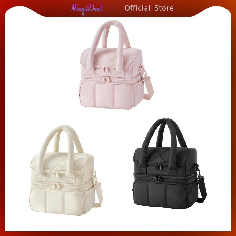 MagiDeal กล่องอาหารกลางวันอเนกประสงค์แบบพกพา Cooler กระเป๋าถือสําหรับชายหญิง Camping Traveling