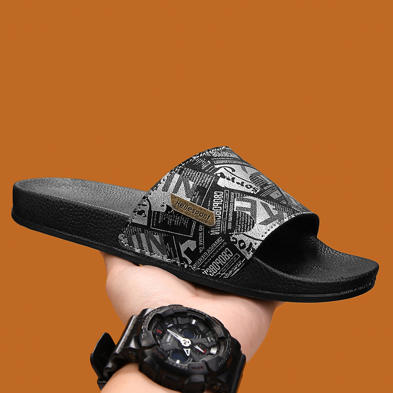 หนึ่งคํารองเท้าแตะชายฤดูร้อนด้านนอกสวมใส่ด้านล่างนุ่มลื่นบ้านอาบน้ํารองเท้าแตะกีฬาสบายๆขนาดใหญ่45รองเท้าแตะชายหาดลาก