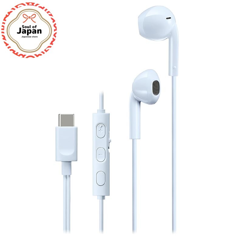 JVC Kenwood JVC HA-FR17UC-A Earphones wired with microphone Type C open type USB Type-C 1.2m Blue HA