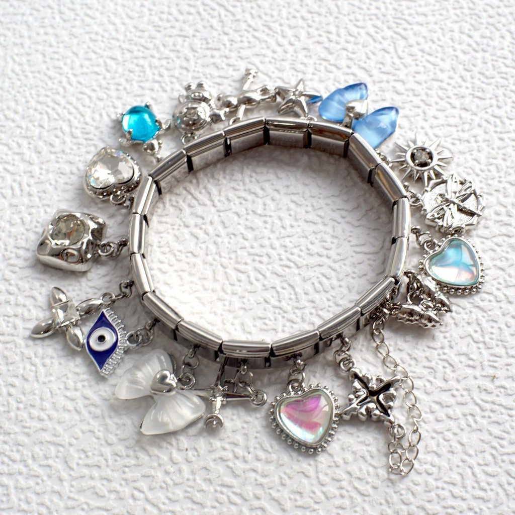 อิตาเลี่ยน Modular สร้อยข้อมือจี้แฟนตาซี Heart Series charms สร้อยข้อมือยืดหยุ่น DIY อุปกรณ์เสริม