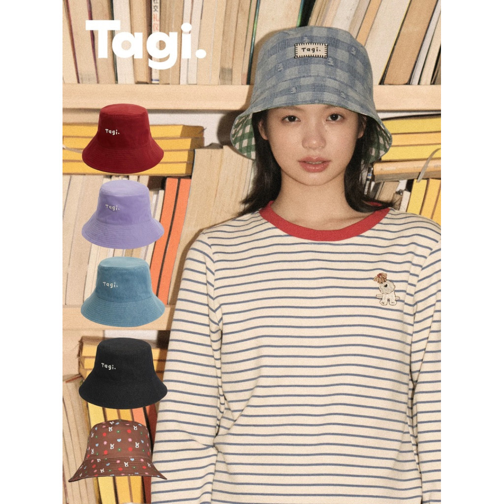 Tagi. Haha Double-sided Bucket Hat หมวกแก๊ป หมวกกันแดด