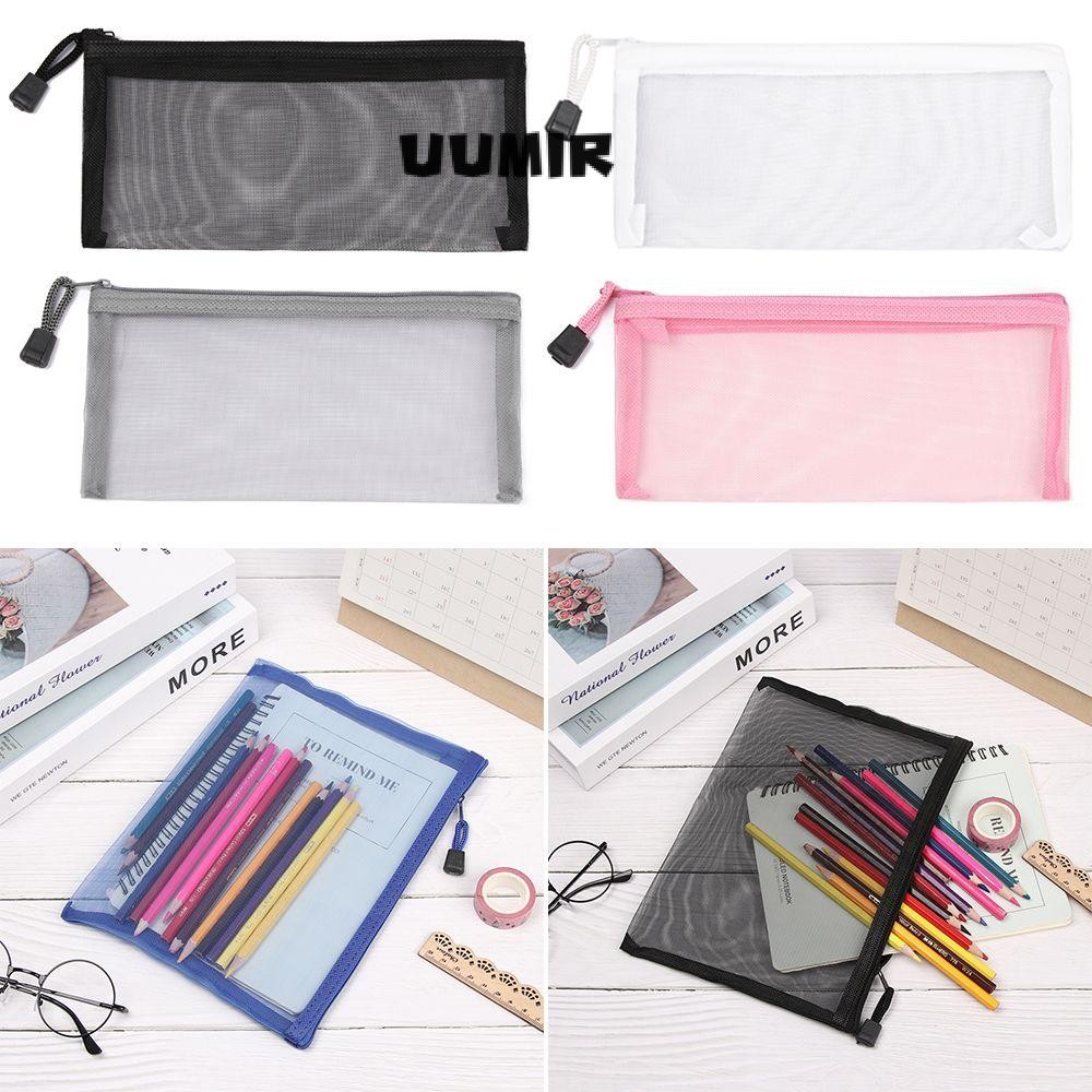 อุมิร์ 1ชิ้นซิปดินสอไนล่อนแฟชั่นเครื่องเขียนแต่งหน้าเครื่องสําอางกระเป๋าถือที่เก