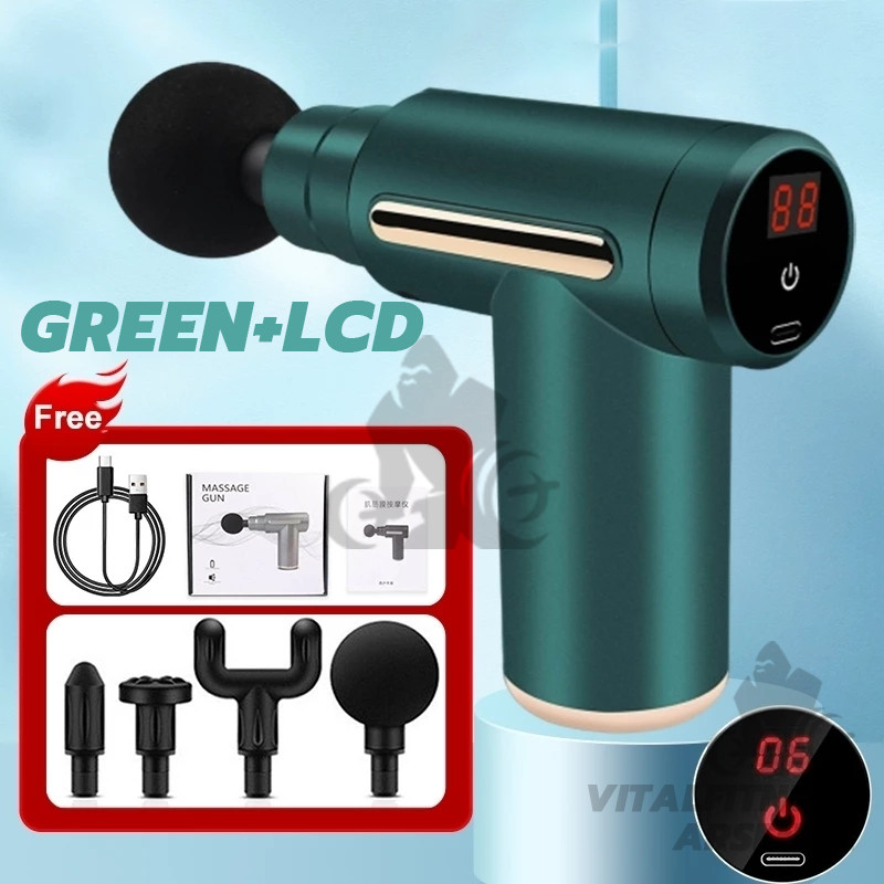 ปืนนวด จอแอลซีดี Massage gun เครื่องนวดหลัง สำหรับนวดกล้ามเนื้อ บรรเทาอาการปวดเมื่อยได้ พกพาสะดวก