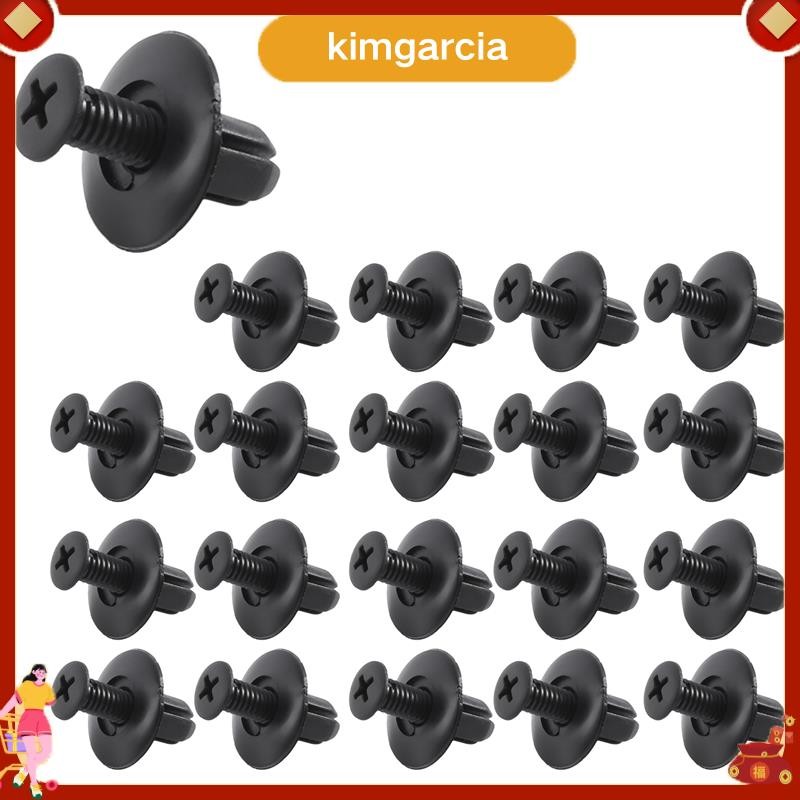 kimgarcia 20 ชิ้น 8 มม.รูดันขยายแผงสกรูคลิปหมุดพลาสติกสีดํา