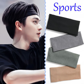 แถบคาดศีรษะกีฬาถักสีทึบคลาสสิก Unisex โยคะกว้างวิ่งที่คาดผมด…