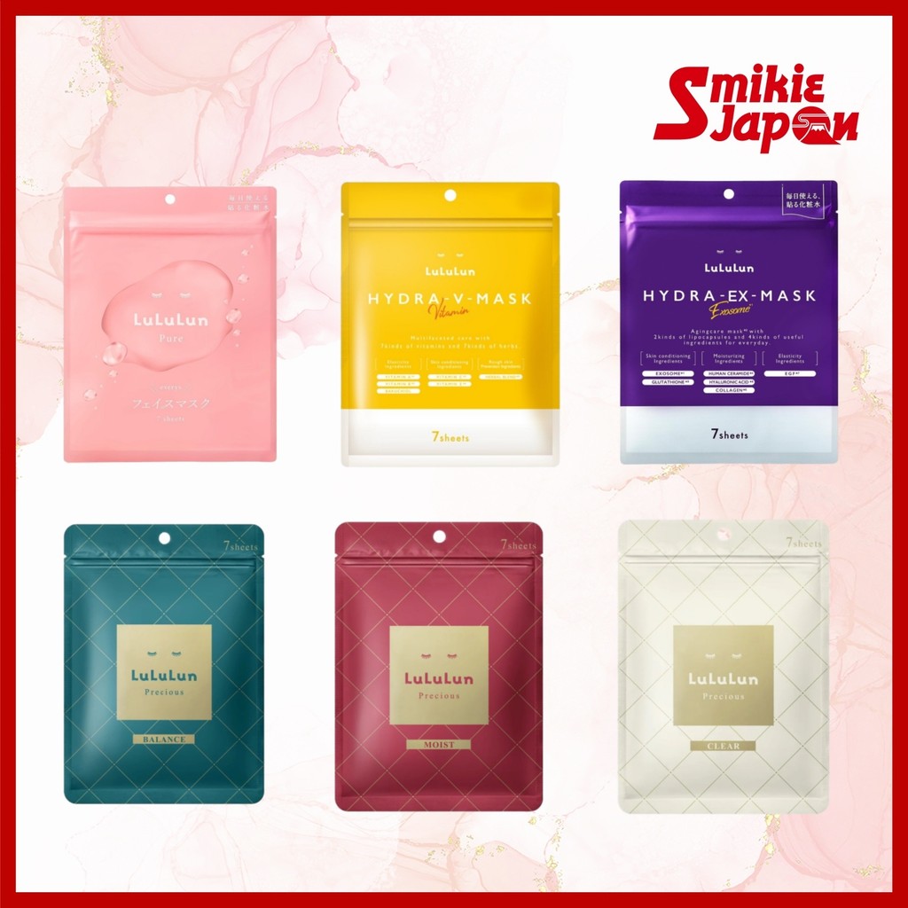 LuLuLun Face Mask Pure / Hydra EX / Hydra V (7pcs)LuLuLun Precious Face Mask Anti Aging Moist/ Blanc
