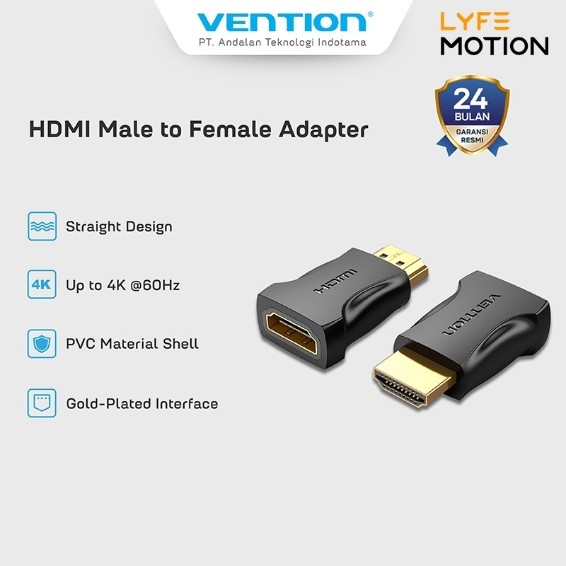 Vention Adapter Male to Female HDMI 4K/60Hz HDR 3D - AIM