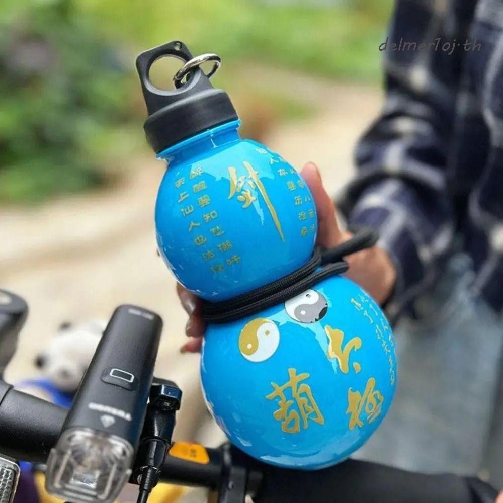 DELMER1OJ ขวดน้ําน้ําเต้า, ถ้วยน้ําวินเทจ 800ML, สติ๊กเกอร์สไตล์จีนสร้างสรรค์ DIY กาต้มน้ําความจุขนา