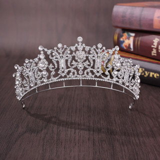 เต็มเพชรเจ้าหญิงมงกุฎ หูฟัง หรูหราราชินีเจ้าสาวมงกุฎแต่งงานอ…