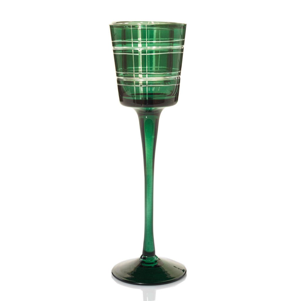 Tea Light Holder Stem Green PLD