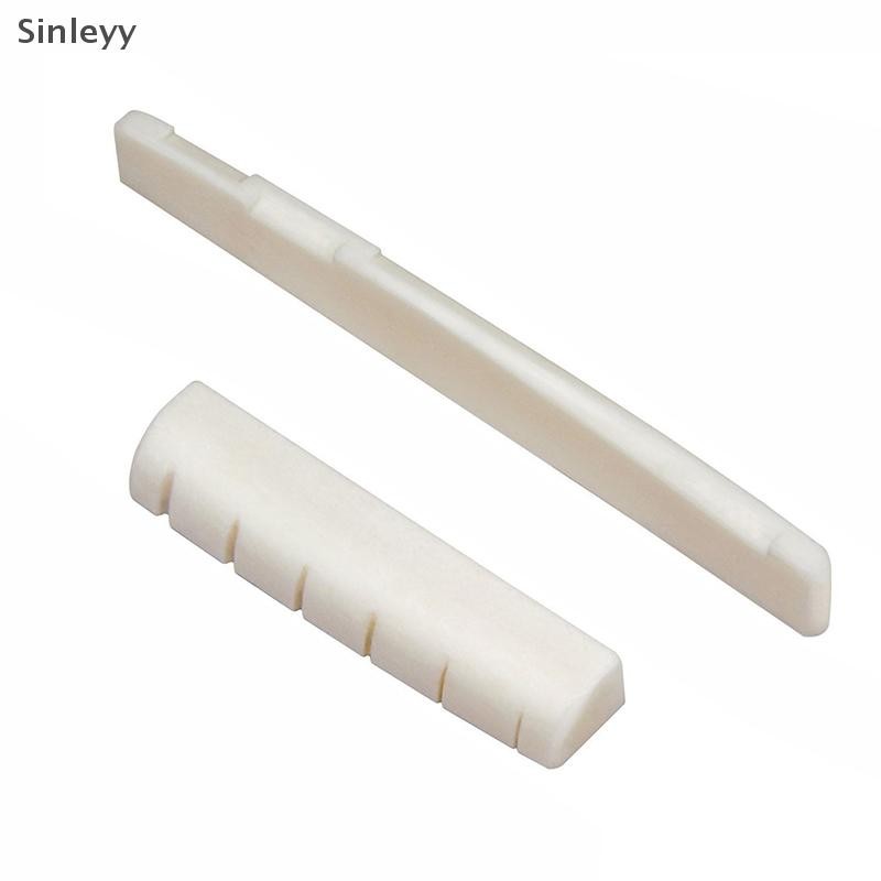 NLE String กีตาร์กระดูกกีตาร์ Bridge Pins Nut Ivory กีตาร์อะคูสติกสะพาน Pin วัว lp Tailpiece Tremolo N
