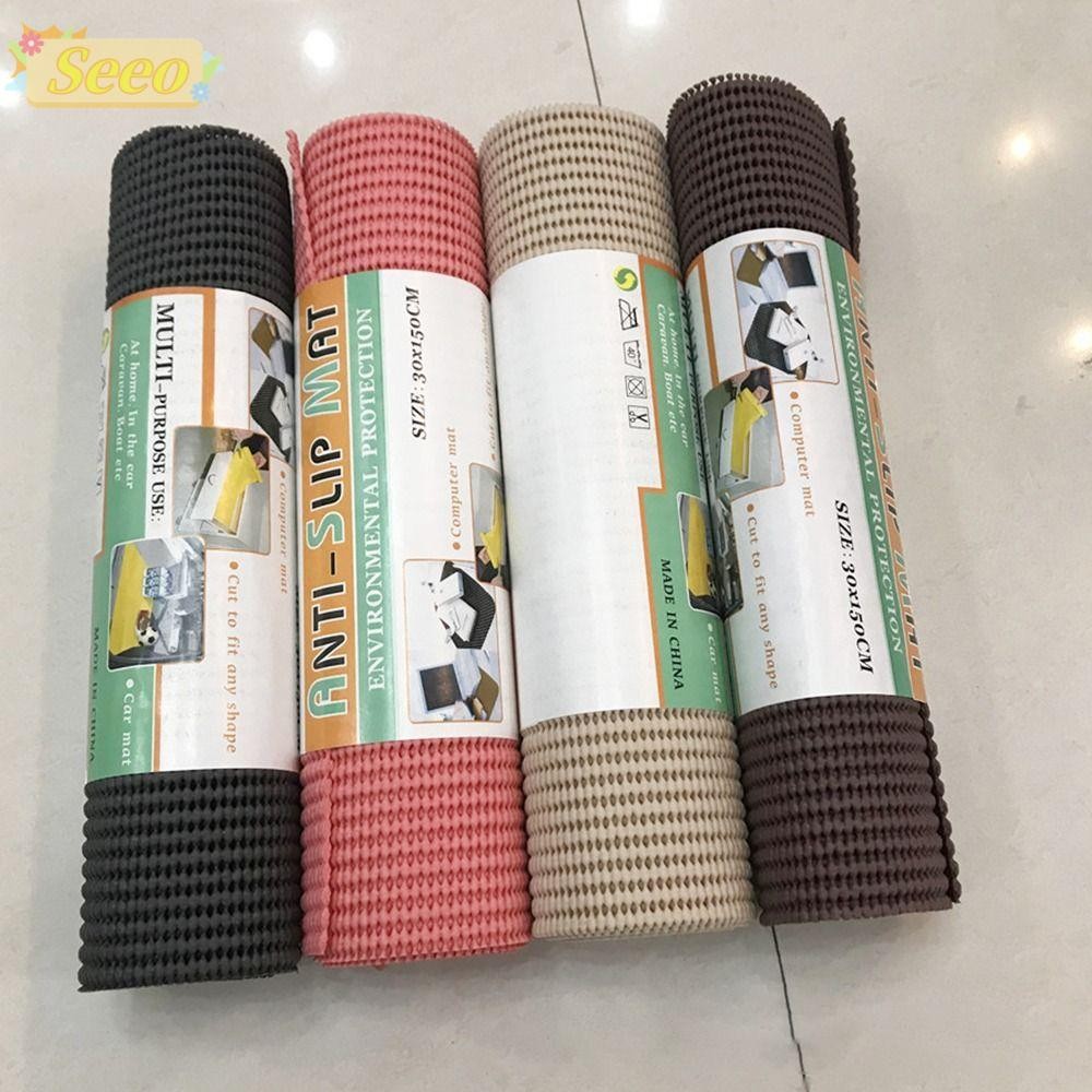 Seeo Non Slip Grip Mat, พรม Moisture Proof ตู้บนโต๊ะอาหาร Liner, PVC Multi Purpose Arbitrary Clipping Drawer Cushion