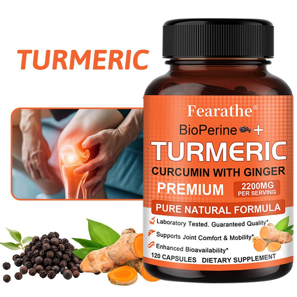 Curcumin with Ginger and BioPerine Black Pepper 2200 Mg - สารต้านอนุมูลอิสระ, ต่อต้านวัย - ธรรมชาติ, ไม่ใช่จีเอ็มโอ