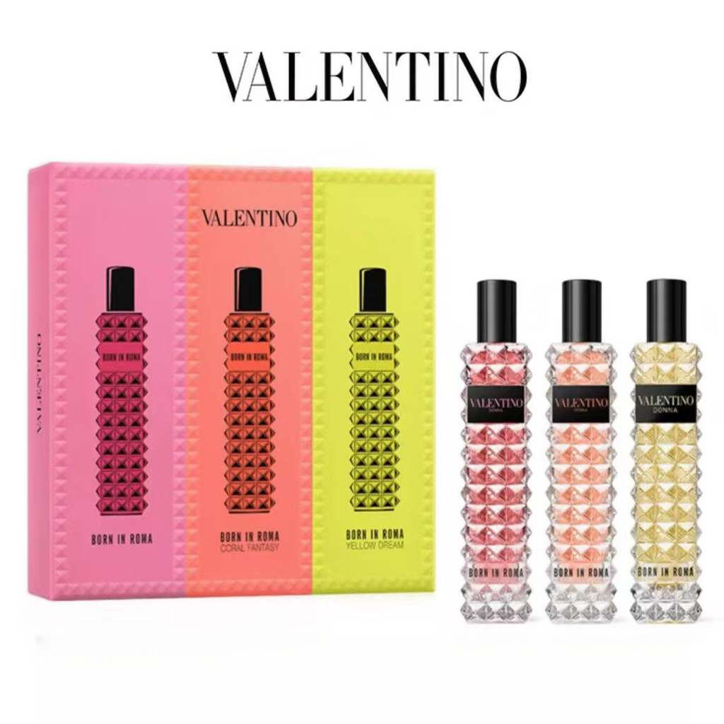 Valentino Valentino Star กล่องของขวัญน้ำหอมสามชิ้นของขวัญน้ำหอมของขวัญวันวาเลนไทน์น้ำหอม15 mlx3