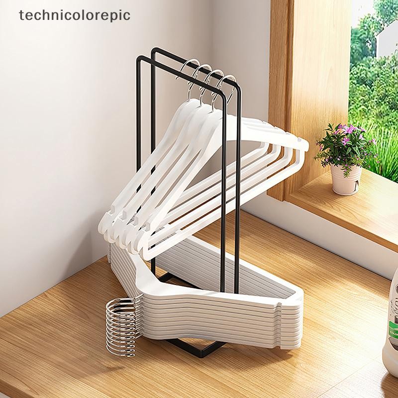 Technicolorepic ไม้แขวนเสื้อจัดเก็บขนาดใหญ่ความจุแขวน Stacker Rack สําหรับผู้ใหญ่และเด็กสแตนเลสที่ถอดออกได้ประหยัดพื้นที่ TRC